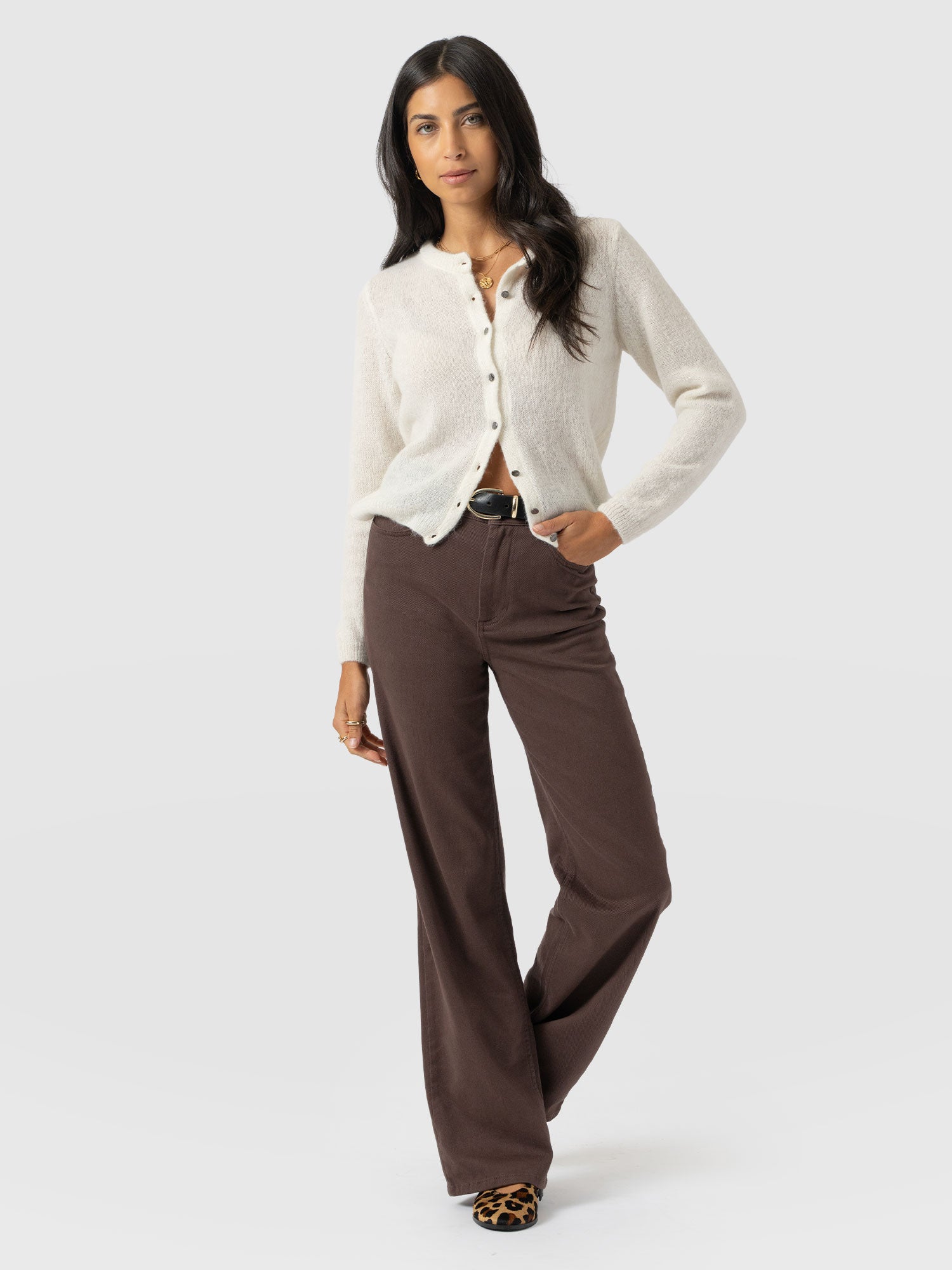 Wide Leg Jeans - Brown - Women's Jeans | Saint + Sofia® USA